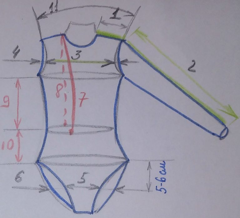 Выкройка гимнастического купальника для девочки KO161012